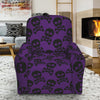 Purple And Black Halloween Skull Print Recliner Slipcover