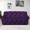 Purple And Black Halloween Skull Print Sofa Cover