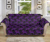 Purple And Black Halloween Skull Print Sofa Protector