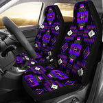 Purple And Black Native Tribal Universal Fit Car Seat Covers GearFrost