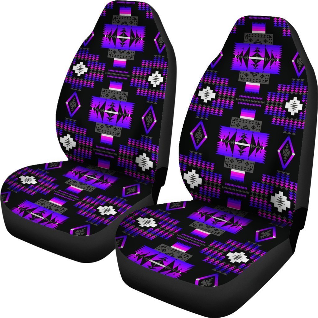 Purple And Black Native Tribal Universal Fit Car Seat Covers GearFrost