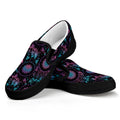 Purple And Blue Dream Catcher Print Black Slip On Sneakers