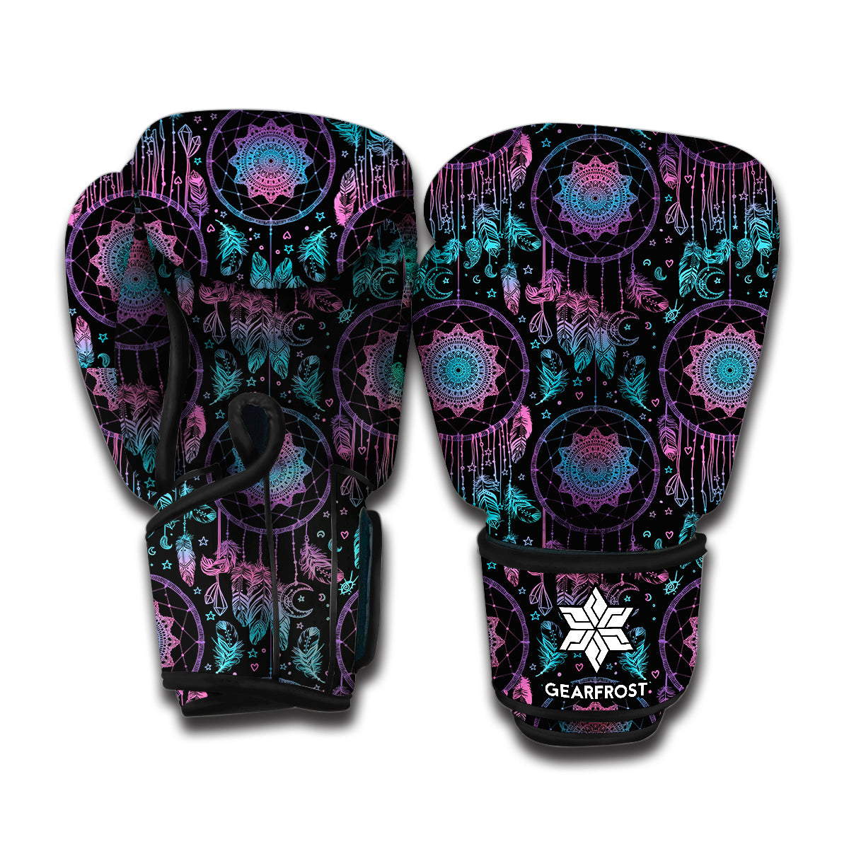 Purple And Blue Dream Catcher Print Boxing Gloves