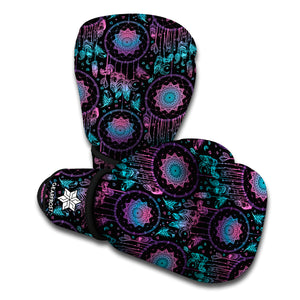 Purple And Blue Dream Catcher Print Boxing Gloves