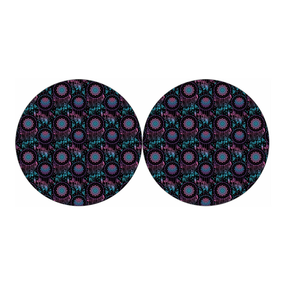 Purple And Blue Dream Catcher Print Car Coasters