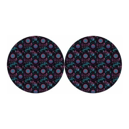 Purple And Blue Dream Catcher Print Car Coasters