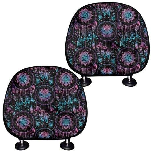 Purple And Blue Dream Catcher Print Car Headrest Covers