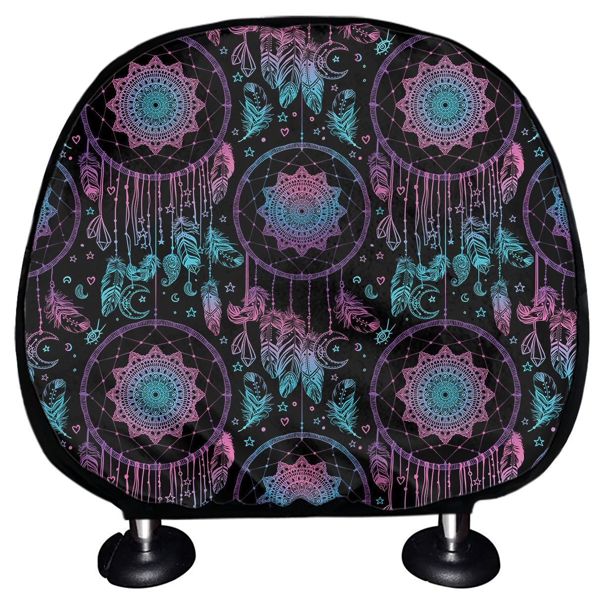 Purple And Blue Dream Catcher Print Car Headrest Covers