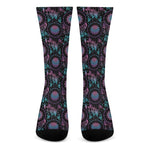 Purple And Blue Dream Catcher Print Crew Socks