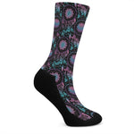 Purple And Blue Dream Catcher Print Crew Socks