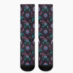 Purple And Blue Dream Catcher Print Crew Socks