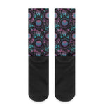 Purple And Blue Dream Catcher Print Crew Socks
