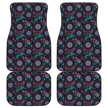 Purple And Blue Dream Catcher Print Front and Back Car Floor Mats