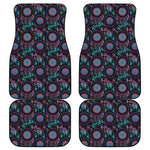 Purple And Blue Dream Catcher Print Front and Back Car Floor Mats