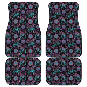 Purple And Blue Dream Catcher Print Front and Back Car Floor Mats