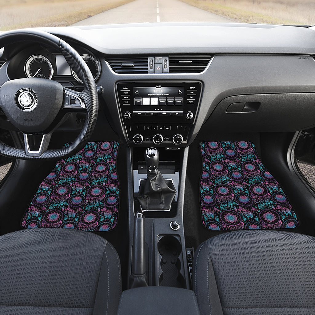 Purple And Blue Dream Catcher Print Front and Back Car Floor Mats