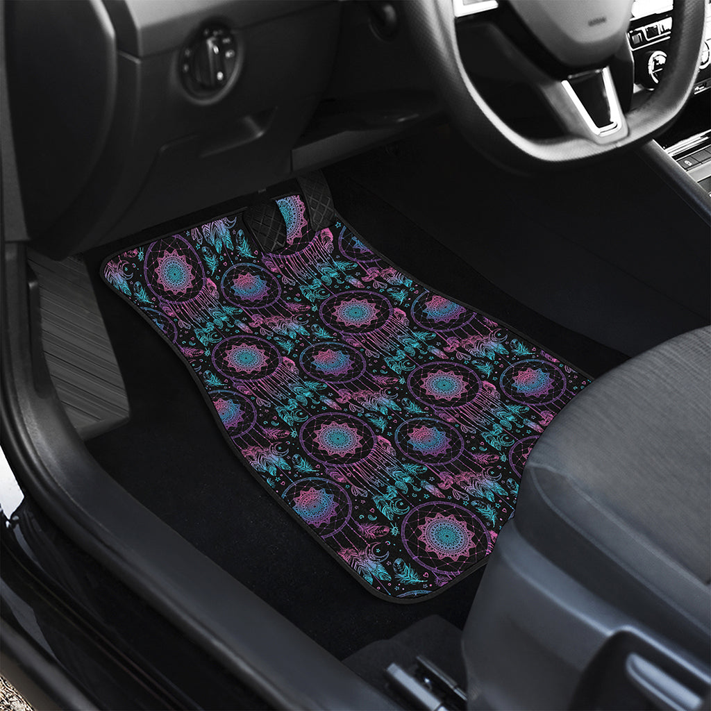 Purple And Blue Dream Catcher Print Front and Back Car Floor Mats