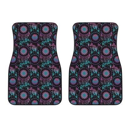 Purple And Blue Dream Catcher Print Front Car Floor Mats