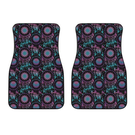 Purple And Blue Dream Catcher Print Front Car Floor Mats