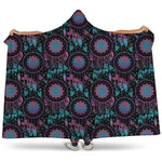 Purple And Blue Dream Catcher Print Hooded Blanket