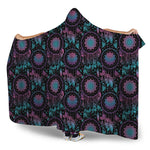 Purple And Blue Dream Catcher Print Hooded Blanket
