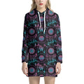 Purple And Blue Dream Catcher Print Pullover Hoodie Dress