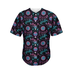 Purple And Blue Dream Catcher Print Men's Baseball Jersey