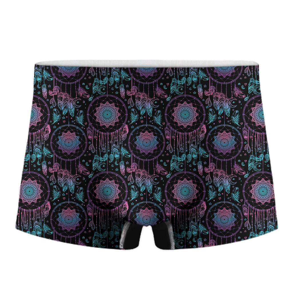 Purple And Blue Dream Catcher Print Men's Boxer Briefs