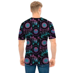 Purple And Blue Dream Catcher Print Men's T-Shirt