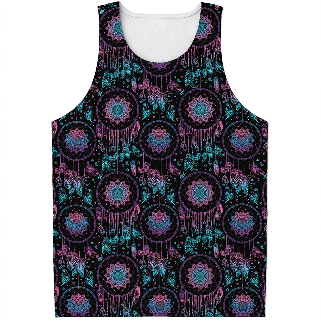 Purple And Blue Dream Catcher Print Men's Tank Top