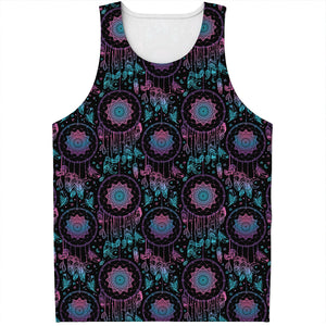 Purple And Blue Dream Catcher Print Men's Tank Top