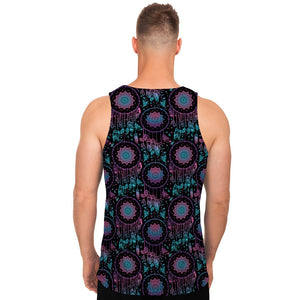 Purple And Blue Dream Catcher Print Men's Tank Top