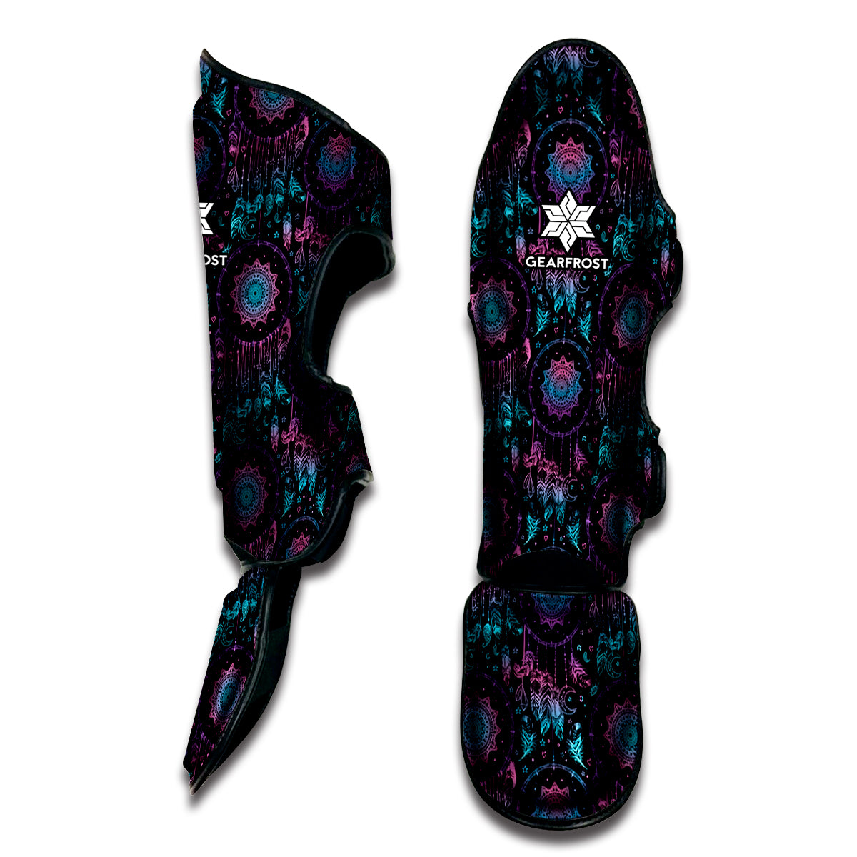 Purple And Blue Dream Catcher Print Muay Thai Shin Guard