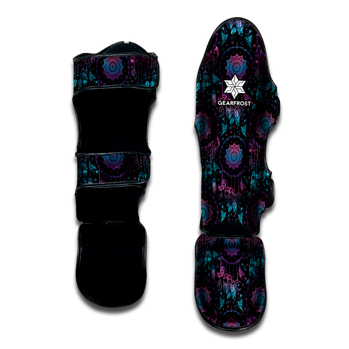 Purple And Blue Dream Catcher Print Muay Thai Shin Guard