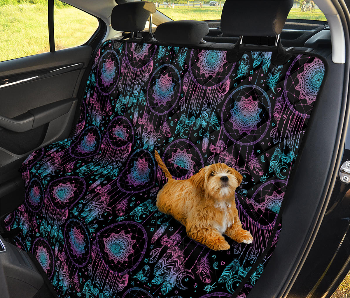 Purple And Blue Dream Catcher Print Pet Car Back Seat Cover