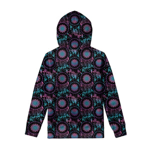 Purple And Blue Dream Catcher Print Pullover Hoodie