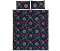 Purple And Blue Dream Catcher Print Quilt Bed Set