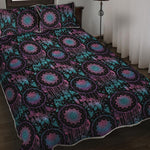 Purple And Blue Dream Catcher Print Quilt Bed Set