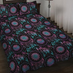 Purple And Blue Dream Catcher Print Quilt Bed Set