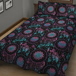 Purple And Blue Dream Catcher Print Quilt Bed Set