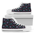 Purple And Blue Dream Catcher Print White High Top Sneakers