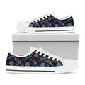 Purple And Blue Dream Catcher Print White Low Top Sneakers