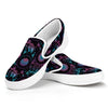 Purple And Blue Dream Catcher Print White Slip On Shoes