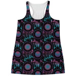 Purple And Blue Dream Catcher Print Women's Racerback Tank Top
