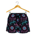 Purple And Blue Dream Catcher Print Women's Shorts