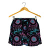 Purple And Blue Dream Catcher Print Women's Shorts