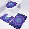 Purple And Blue Kaleidoscope Print 3 Piece Bath Mat Set