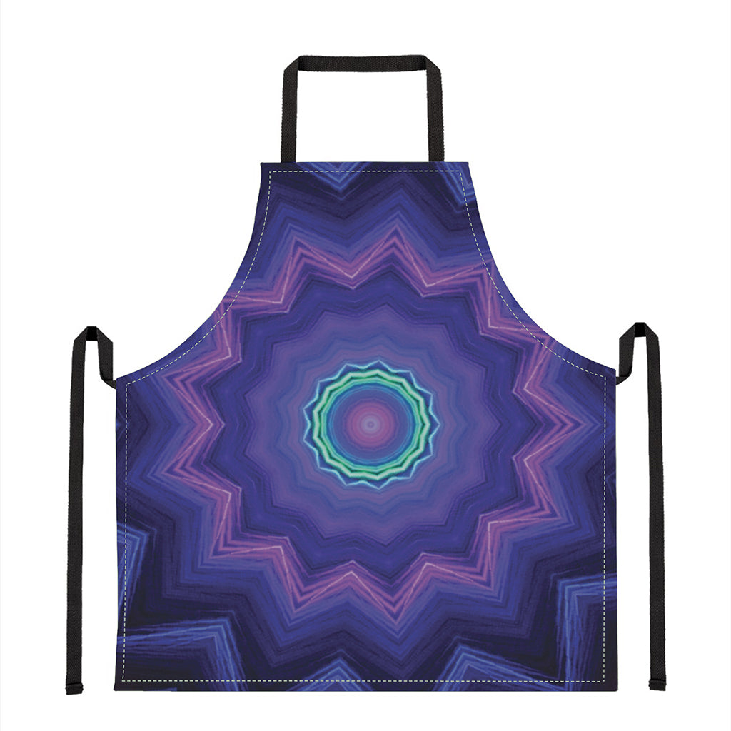 Purple And Blue Kaleidoscope Print Apron