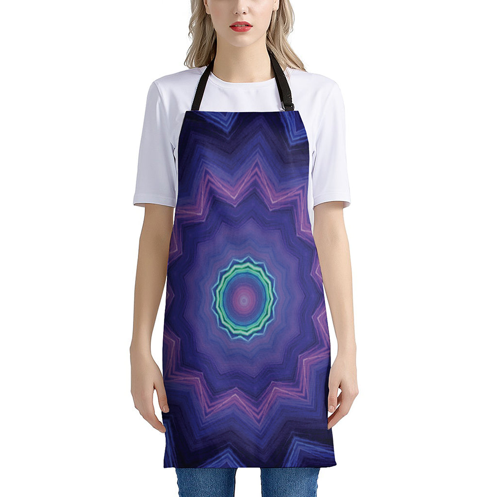 Purple And Blue Kaleidoscope Print Apron