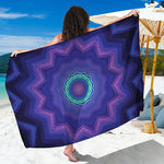 Purple And Blue Kaleidoscope Print Beach Sarong Wrap